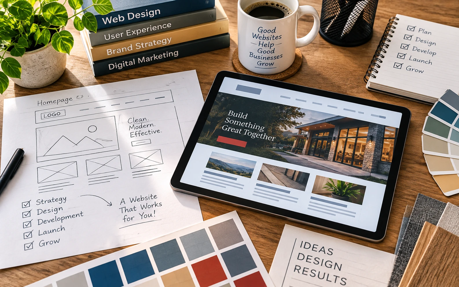 Creative web design planning and responsive website development